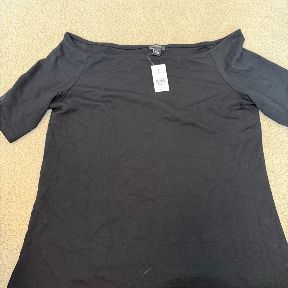 Ann Taylor Black Off-Shoulder Top